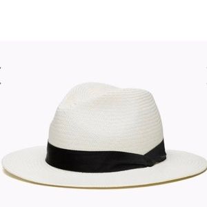 rag & bone S/M Panama White Straw Fedora Hat